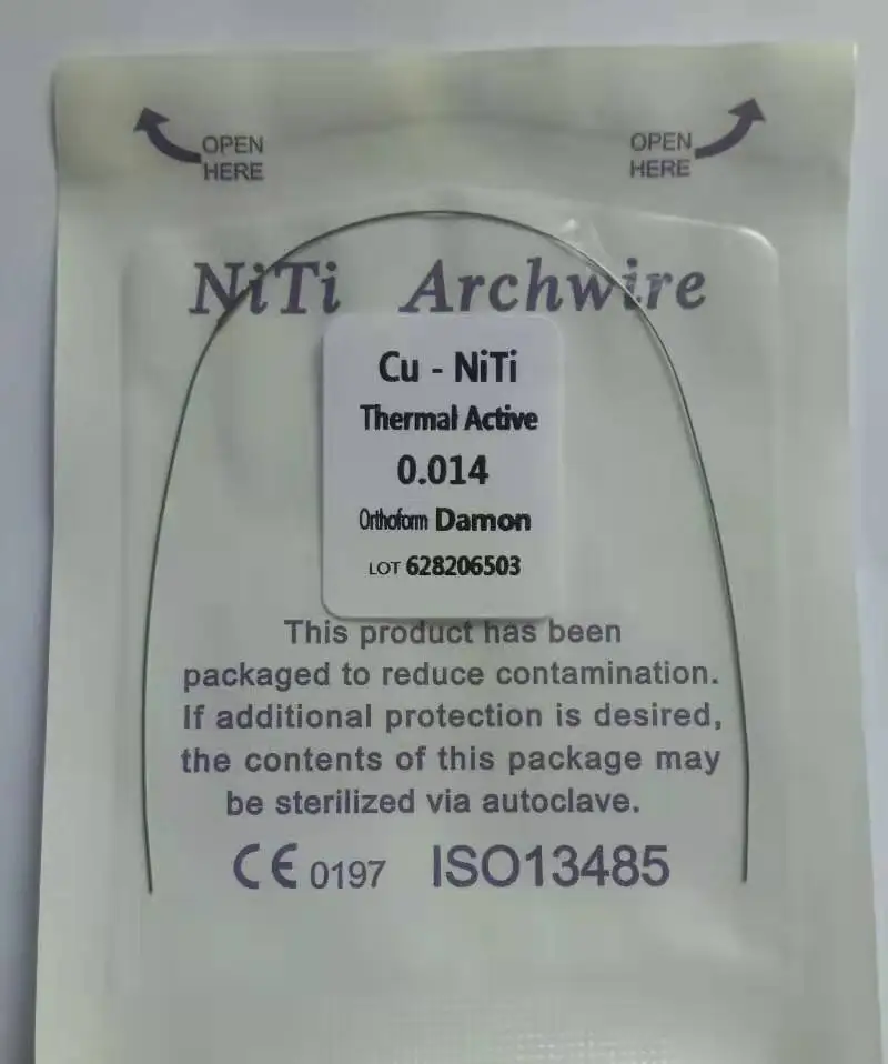 Dental Orthodontic Nitinol Color White Coated Arch Wire