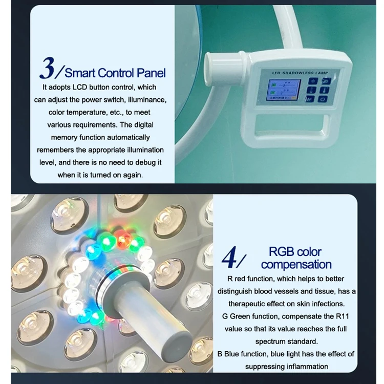 YCLED 500 CE ISO Portable Surgical Light operating theater light  RGB color assist Mobile LED Surgical  Lamp