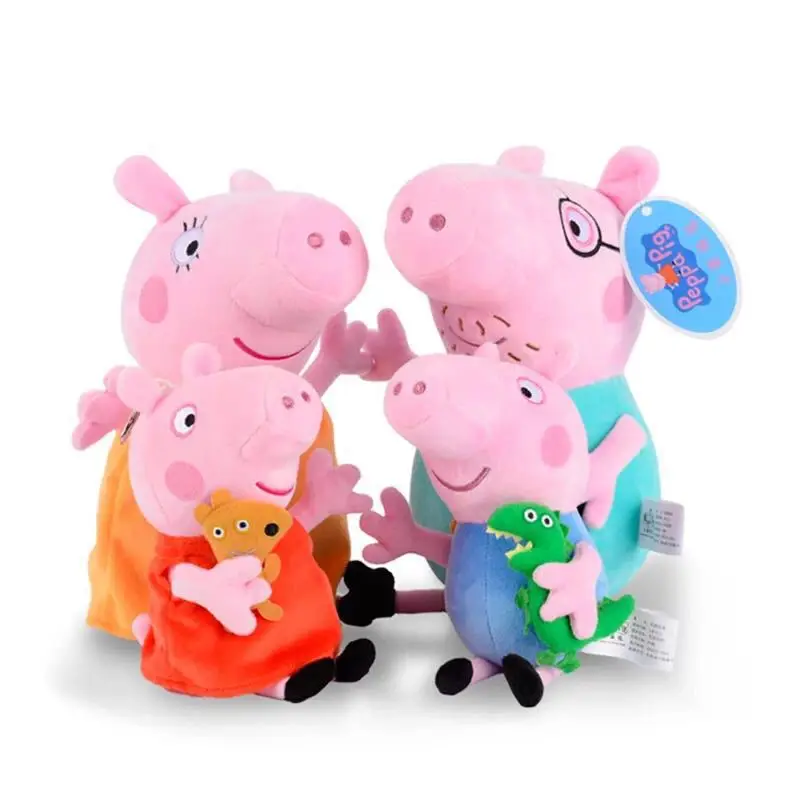 1 pcs 25-40cm Peppa -Pig Family Cartoon Plush Toys Cute Anime Dolls George Mr. Dinosaur  Boys And Girls Birthday Gifts