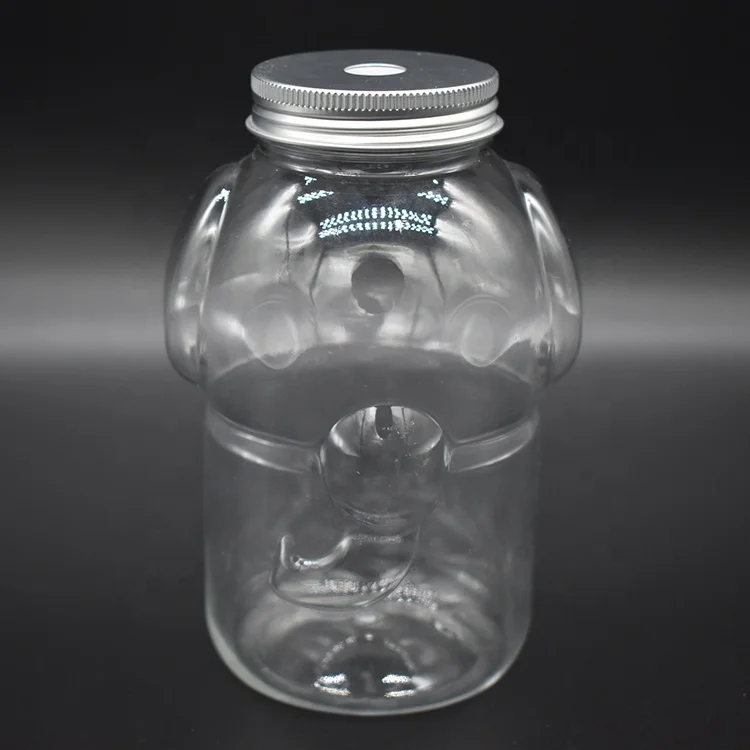 Lovely Animal Shape Bottle Eco-Friendly PET Beverage Bottle Fruit Smoothie Bottle