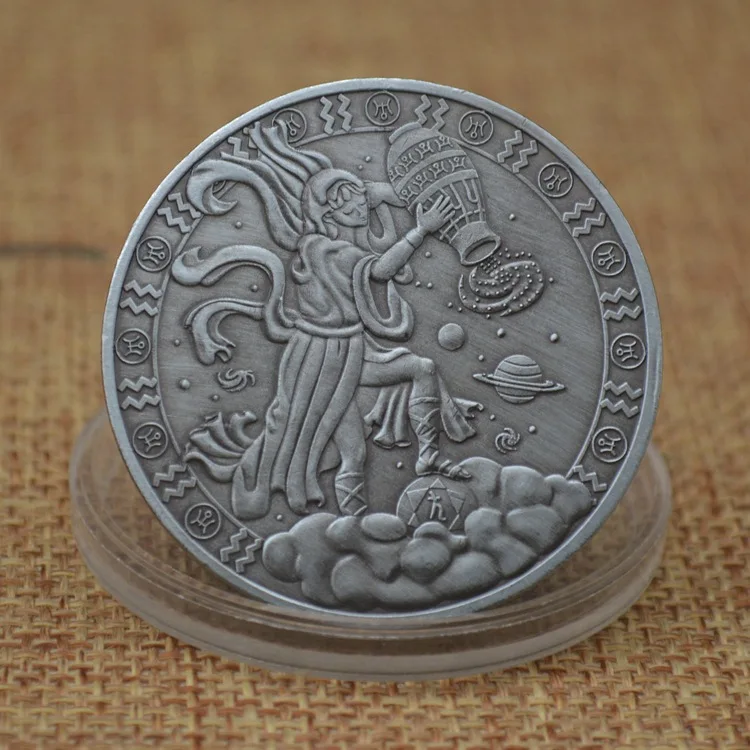 12 Constellation Commemorative Coins Aries/Taurus/Gemini/Cancer/Leo/Virgo/Libra/Scorpio/Sagittarius/Capricorn/Aquarius/Pisces