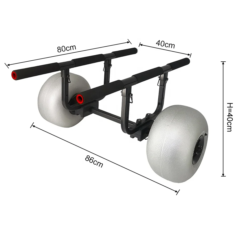 High Quality Aluminum Universal Adjustable Beach Kayak Trolley Kayak Trailer Cart with Balloon Wheel