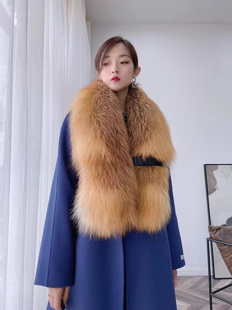 2022  New  Fashion  Fox  Fur  Scarf     Winter   Women   Scarf     Fur Shawls