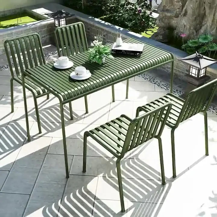 Уличные обеденные столы и стулья железная спинка барные простые кафе уличные