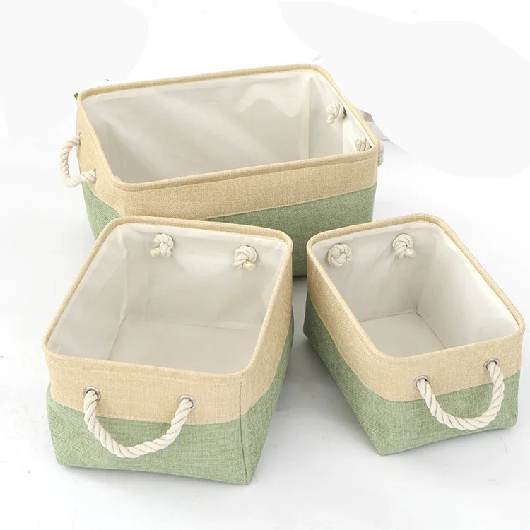 Тканевая корзина для хранения корзина для белья Детские корзины маленькие ящики для хранения для ребенка с веревкой ручки складная коробка для хранения ткани