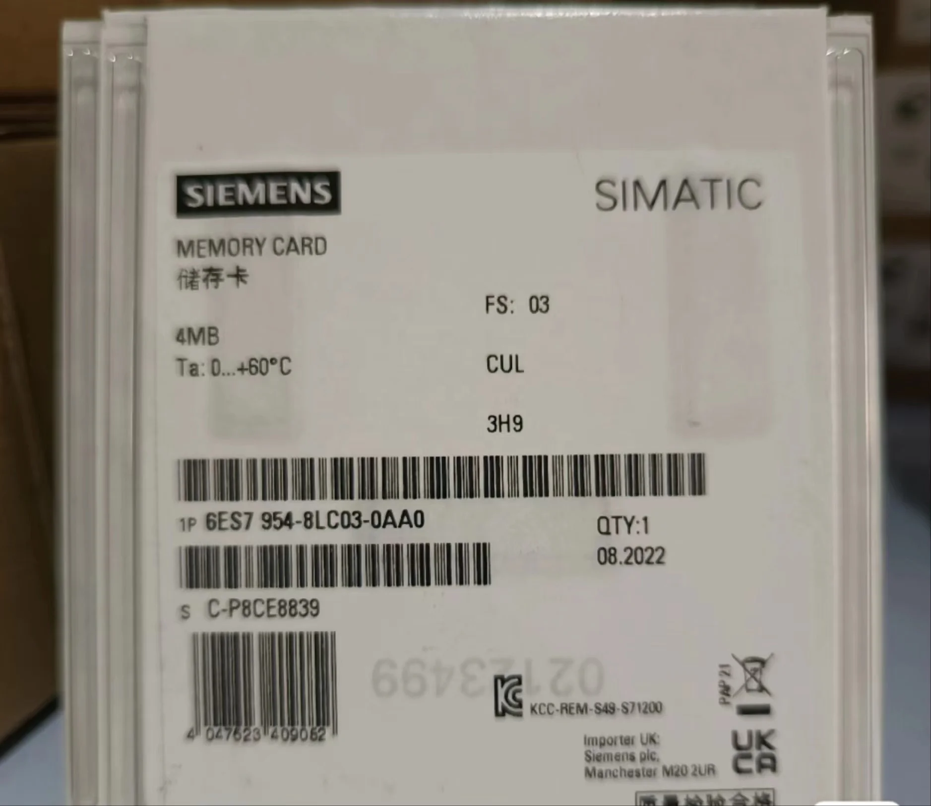 6ES79548LT030AA0 2 ГБ карта памяти 6ES7954-8LT03-0AA0 simatic s7-1200 модуль связи процессора