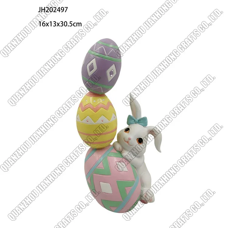 Customized Design Bunny Handmade Figurine Home and Outdoor Decoration Easter Resin Rabbit Statues