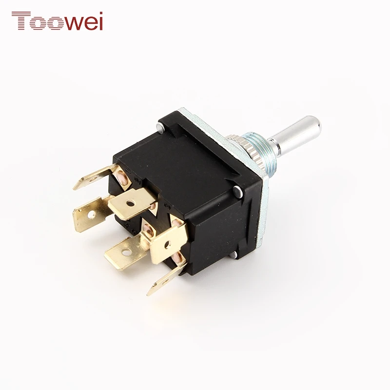 Toowei factory price ip67 25A 250VAC 6 Pin brass toggle switch