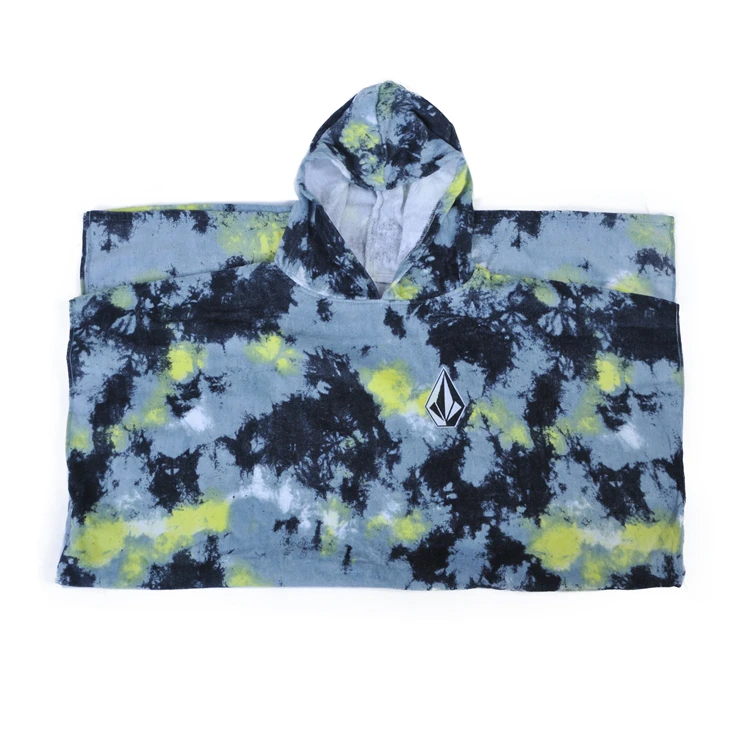 High Quality Wholesale 100% Cotton Kids Pretty Hooded Poncho Beach Towel