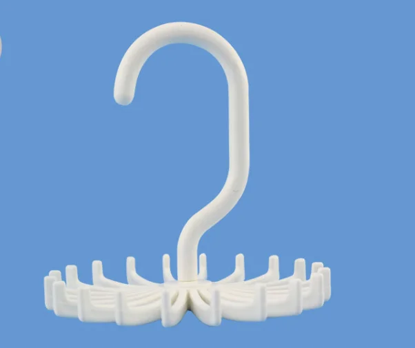 20 hooks rotated plastic hangers for scarf and sock holder