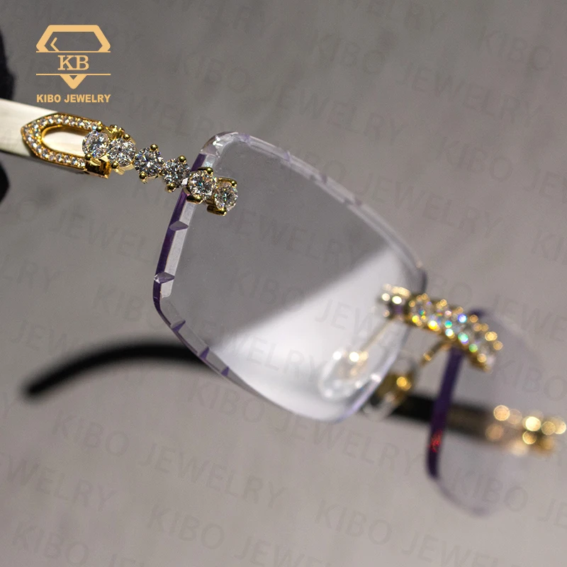 Hot Sale Luxury Sunglasses 2024 New Custom Hip Hop Rapper Decorative Type Moissanite Rimless Sunglasses Women