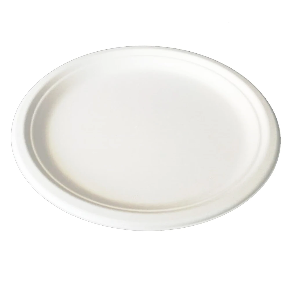 High quality 9 Inch Compostable Disposable Round plates Tableware Of Sugarcane Bagasse  Biodegradable