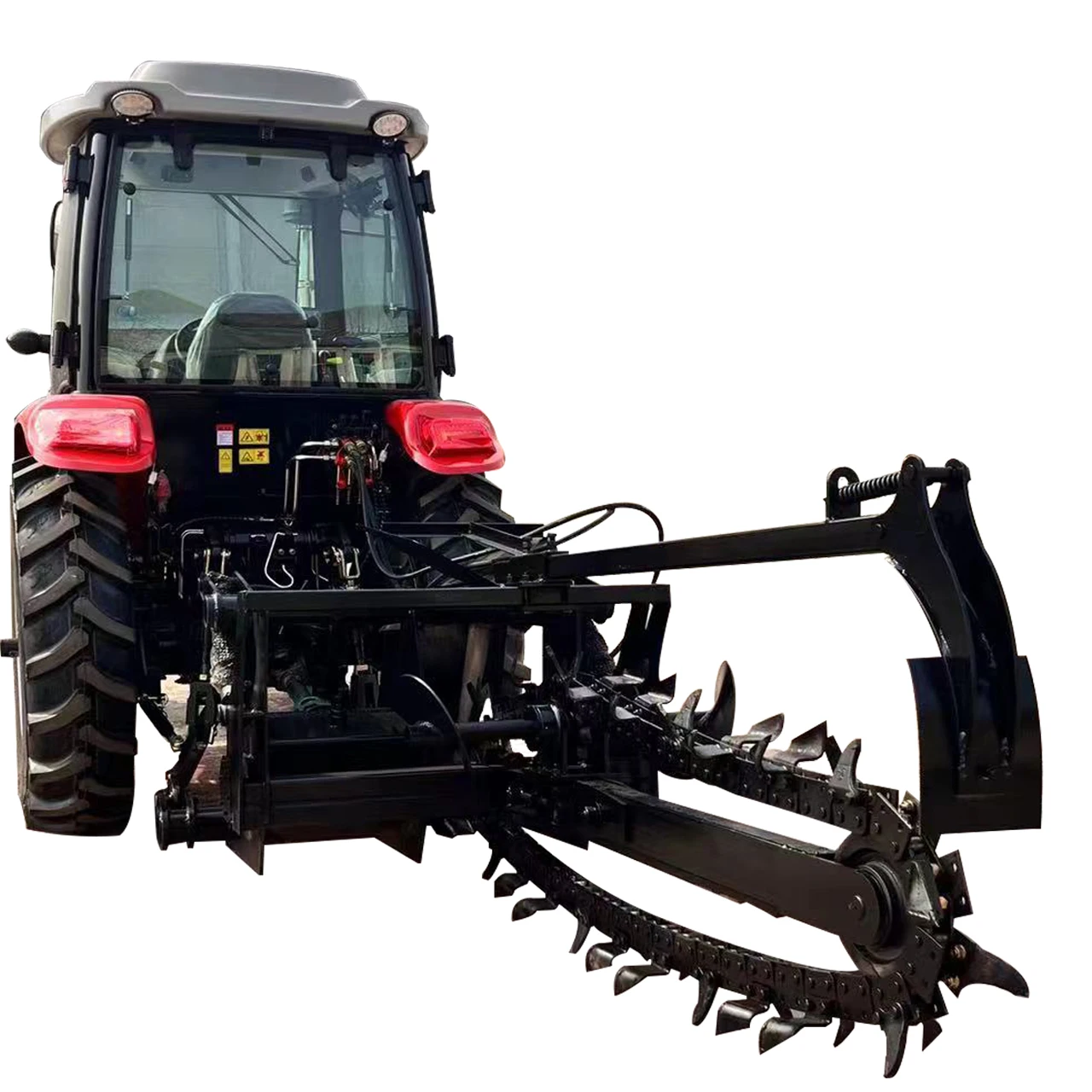 PTO chain trencher farmland digging ditcher chain trenching machine chain saw trencher sing and double traction trencher