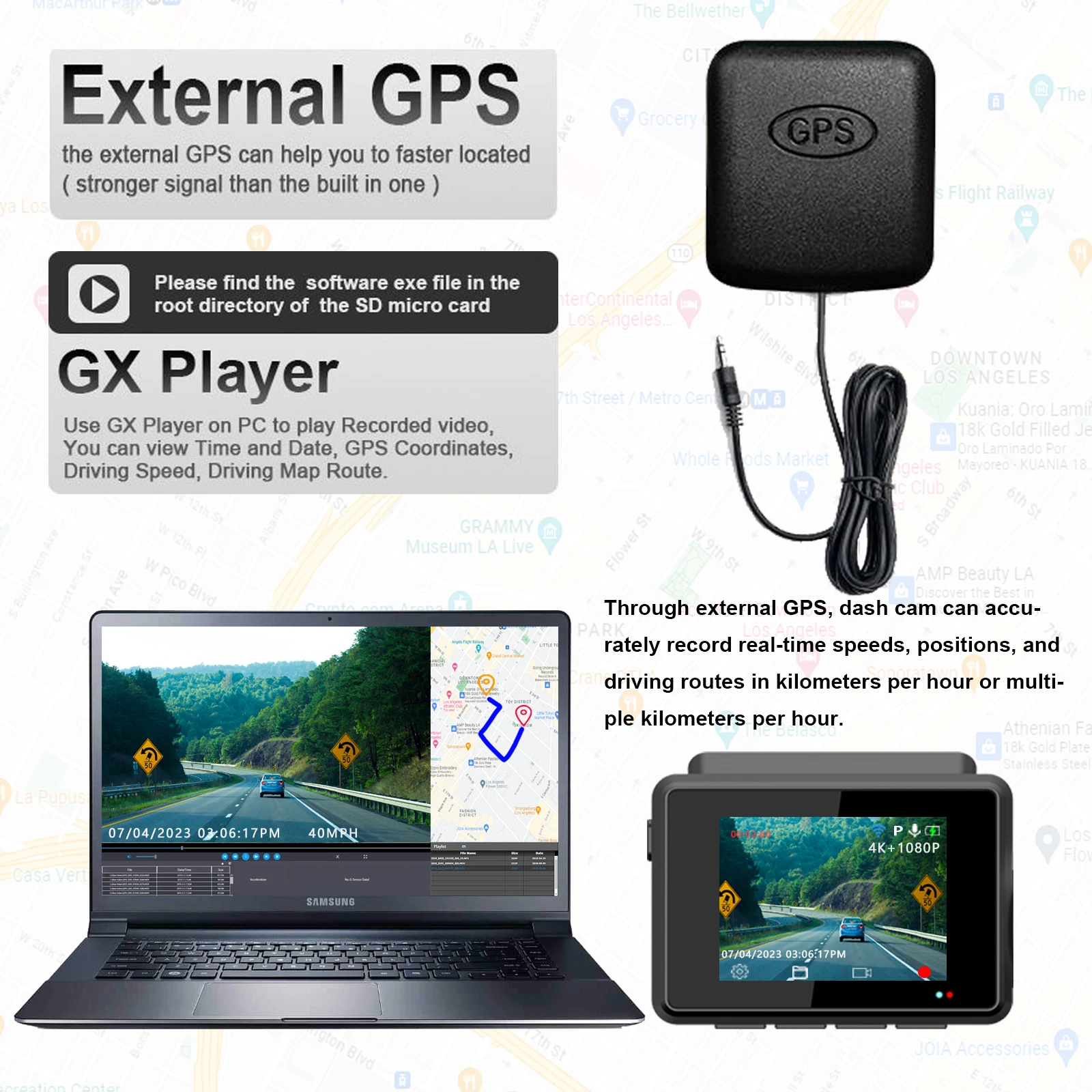 2 inch mini dual front and rear smart dash camera 4k wifi gps dual lens car dvr 4k dashcam with gps wifi dual 4k dash cam