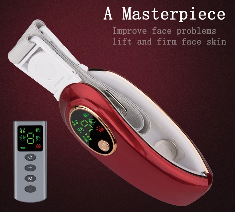 Ems Fitness Belt Led Ems Skin Firming Electrical Facial Vibrating Massage Machine Gift Box Face Lift Ems+blue Led Light W08 900g