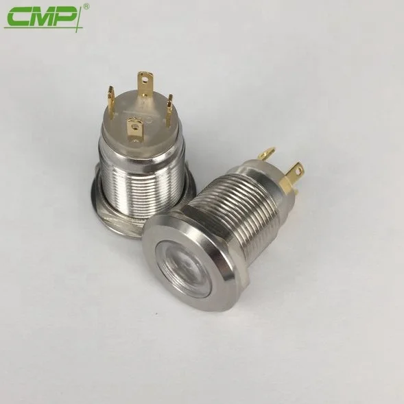 CMP 12mm metal waterproof bicolor indicator led light