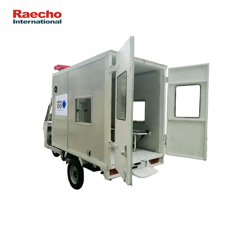 New Design Ambulance Tricycle with Large Load Capacity Hot Selling Medical Ambulance Car with LED Emergency Light
