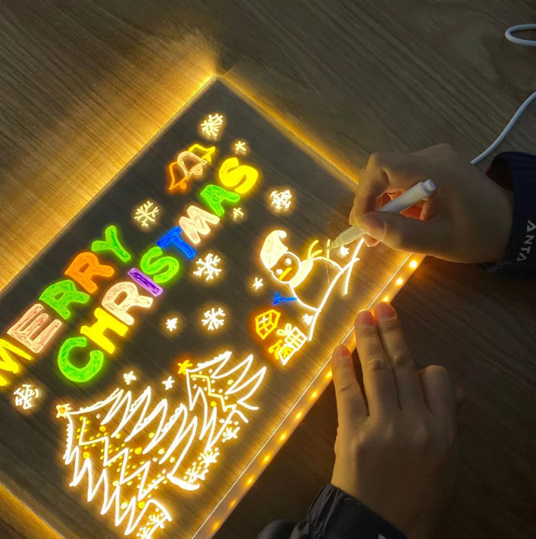 New Arrivals USB Powered Led DIY Board Light Night Light With Colorful Pen Reusable Cute Mini Kids Night Light