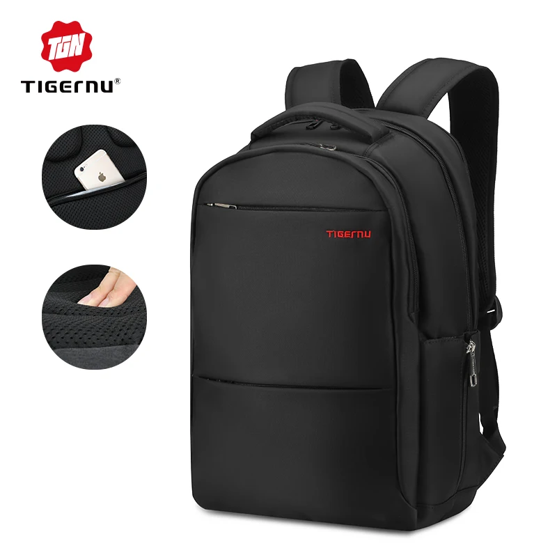 Tigernu  T-B3032 black anti theft large capacity casual sport travel  bag pack laptop backpack for men