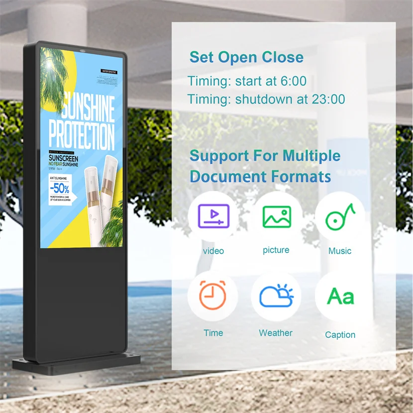 Ready Stock Floor Stand Indoor Outdoor LCD Digital Signage Billboard Kiosk Touch Screen Display Lcd Advertising Display Outdoor