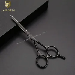 Customized small size barber scissors hair scissors black coated hairdressing scissors in 5 inch