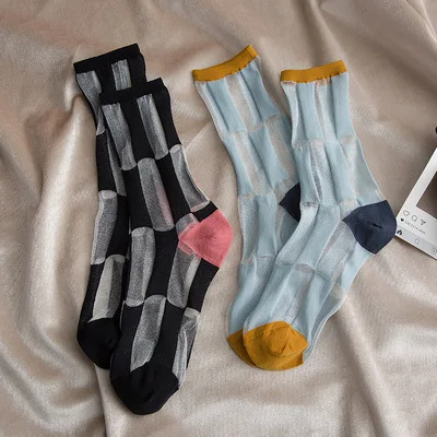 sxx483    NEW Sexy Retro Lace Floral Mesh Socks Women Girl Elastic Lady Soft Sheer Mesh Glass Silk Ultrathin Socks