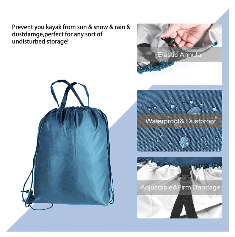 Водонепроницаемый Пыленепроницаемый Чехол для лодки каноэ из полиэстера, защита от УФ-защиты, солнцезащитный крем для рыбалки, Каяка