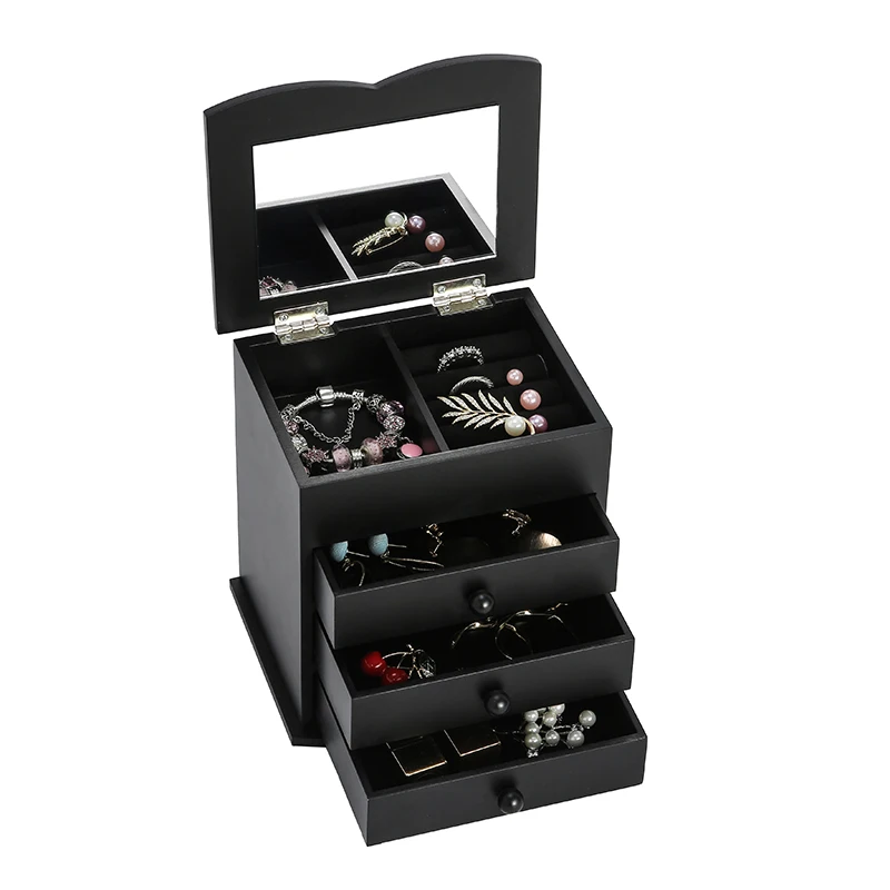 Durable multipurpose  wood storage bin stackable storage boxes With the drawer