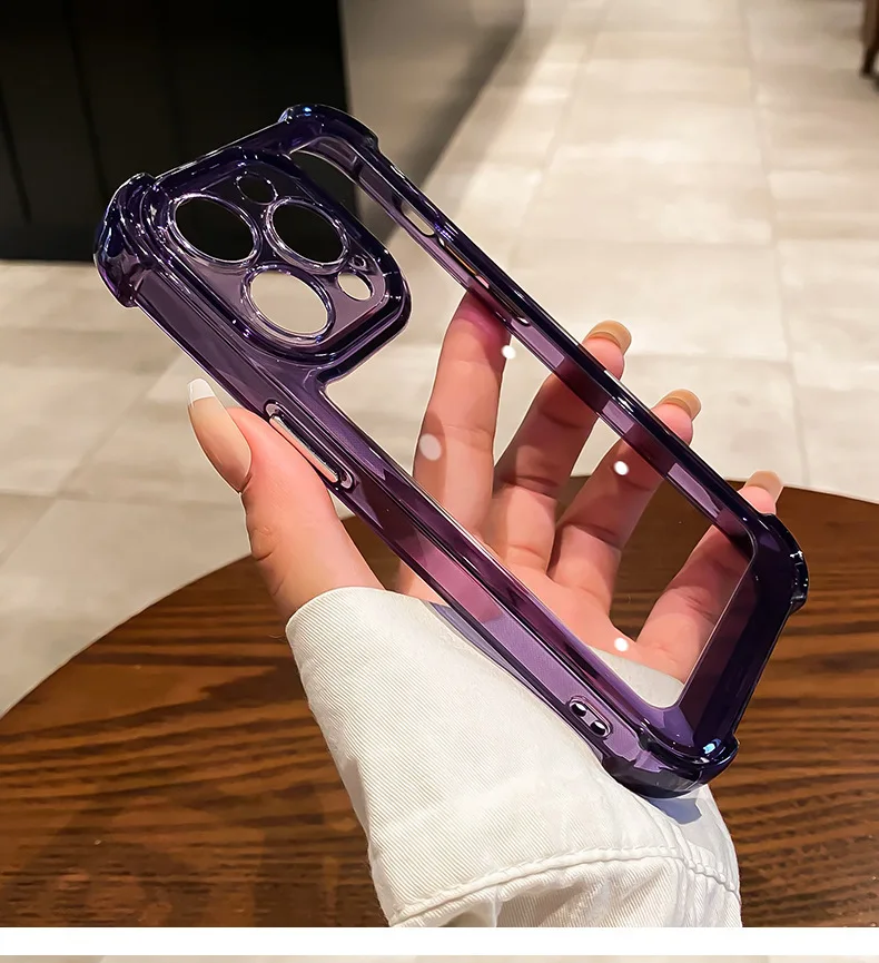 Wholesale Shockproof Transparent 2in1 Acrylic tpu Clear Camera Lens Protect Cover Case For iPhone 15 Pro Max 14 Pro 13 16