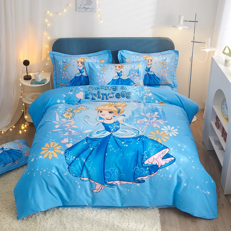 Custom Nordic Printed Four-Piece Bed Sheet Set Winter Warm Thicken King Size Duvet Cover With Pillowcases