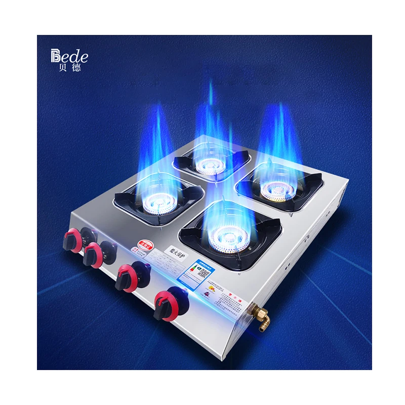 4 Burner gas stove with stainless steel top stove with household appliances kitchen cooker burner