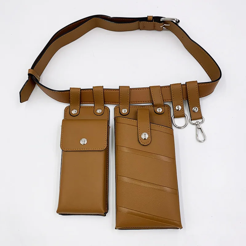 Luxury Hip Pocket Waist Bag Crossbody Chest Belt Tactical PU Leather Hip Hop Style Fanny Pack Female Backpacks