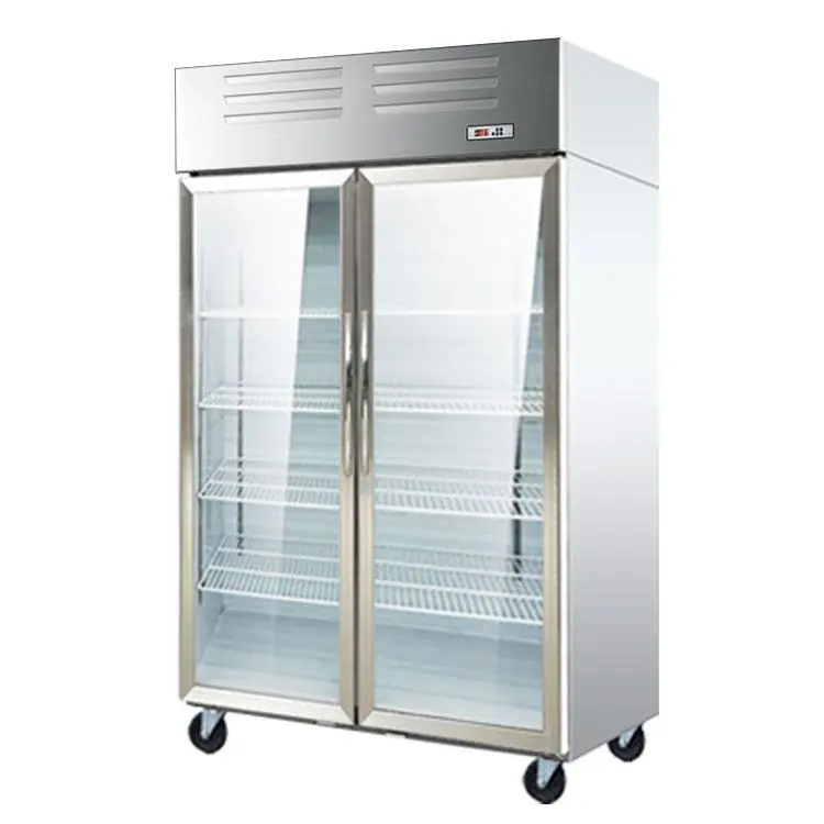 Luxury 2 Glass Door Commercial Air-cooling Display Refrigerator Display Freezers