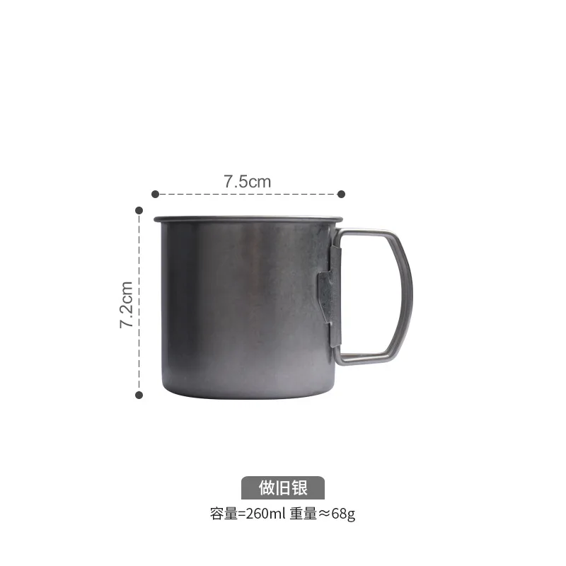 300ml Stainless Steel Cup Portable Carabiner Outdoor Folding Camping Cups Mugs for Home Outdoor Camping Hiking Bottle Cups