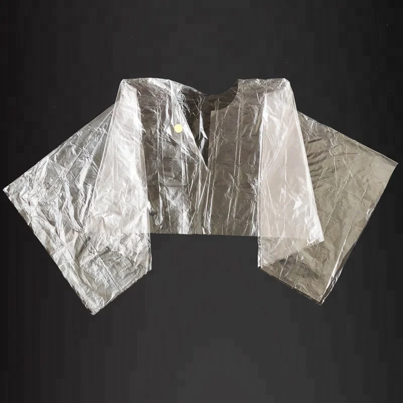 Generic Size for Everyone Fashion style Disposable SPA and Barber Shop use PE/HDPE/LDPE/CPE Hairdressing Cape for Beauty Salon