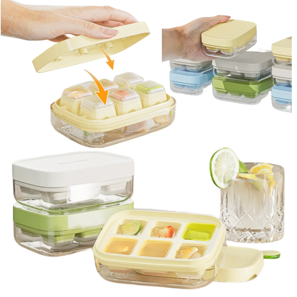 Hot Selling Ice Ball Tray Plastic Maker Mold 15 Cavity Mini Circle Cube with Lid