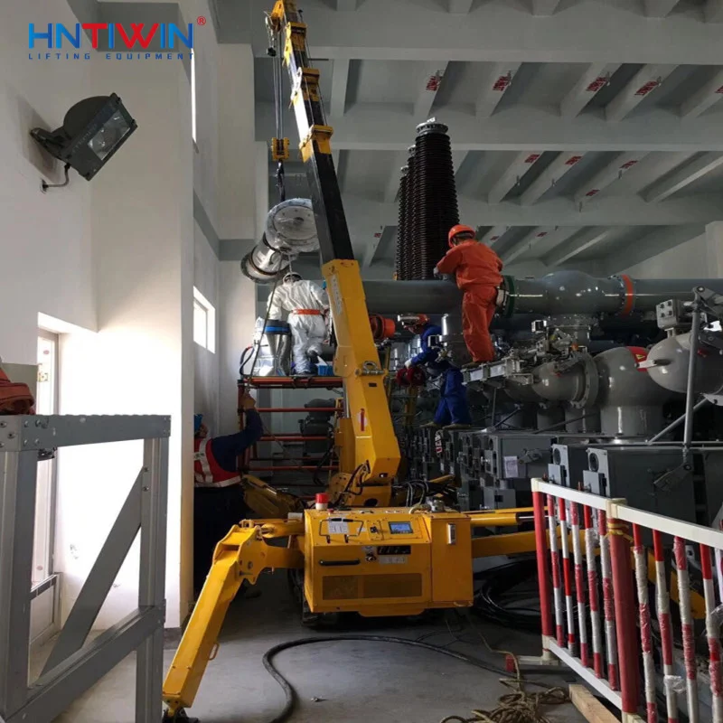 Chinese factory HNTIWIN low price 2tons 3tons 5tons 8tons mini small spider crane for construction works