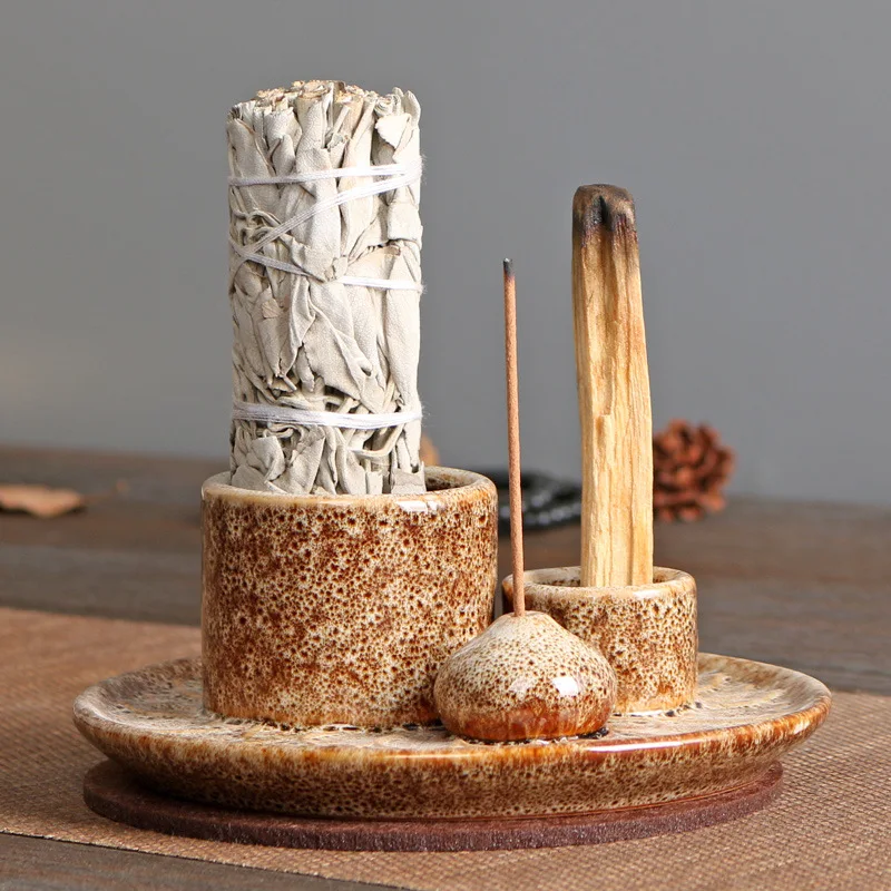 CELION 3 in 1 Incense Burner Holder Palo Santo Holder White Sage Holder for Burning