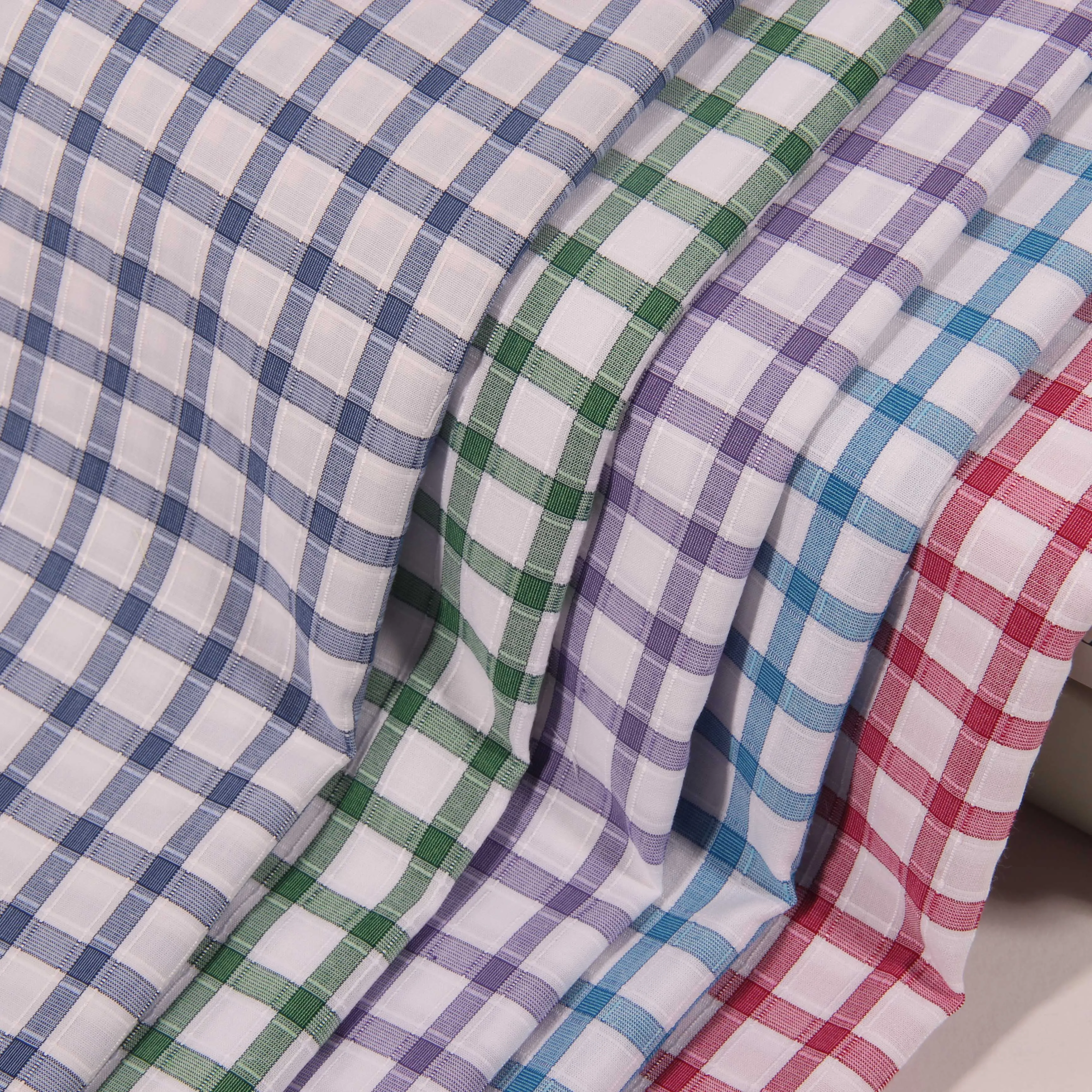 Хлопчатобумажная бамбуковая Смешанная эластичная проверяющая пряжа крашенная дышащая ткань спандекс Мягкая и стильная классическая кожа