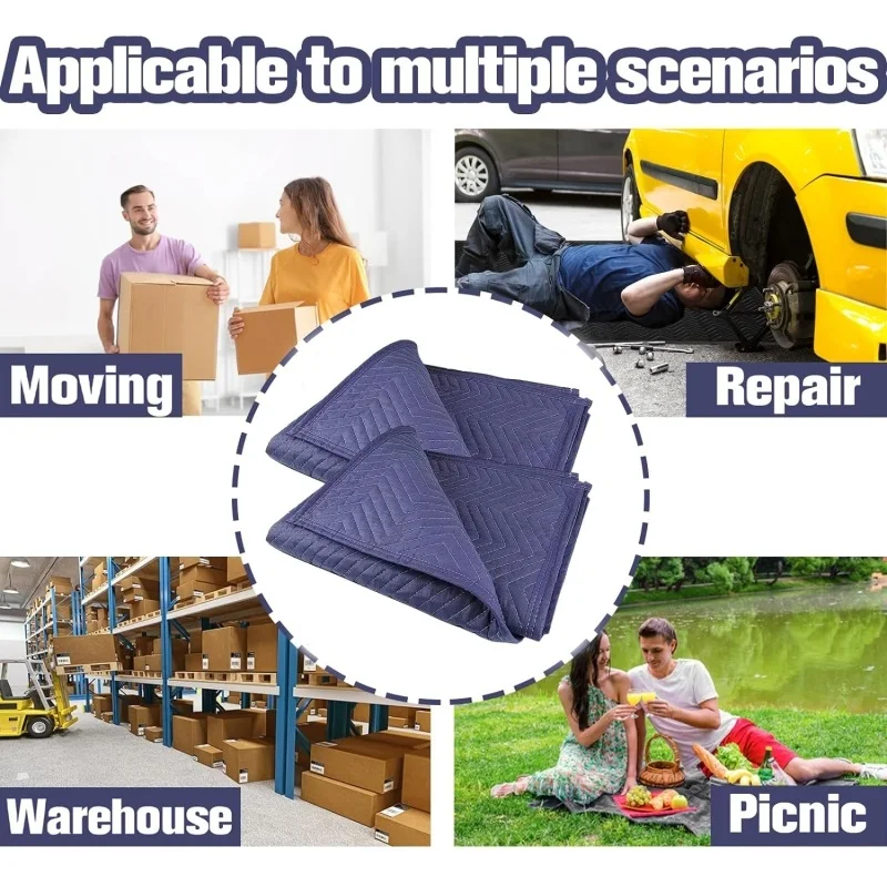 Transportation Blankets Non slip Protective Furniture Non Woven Recycled Cotton 80'x72' moving pads storage removal blanket
