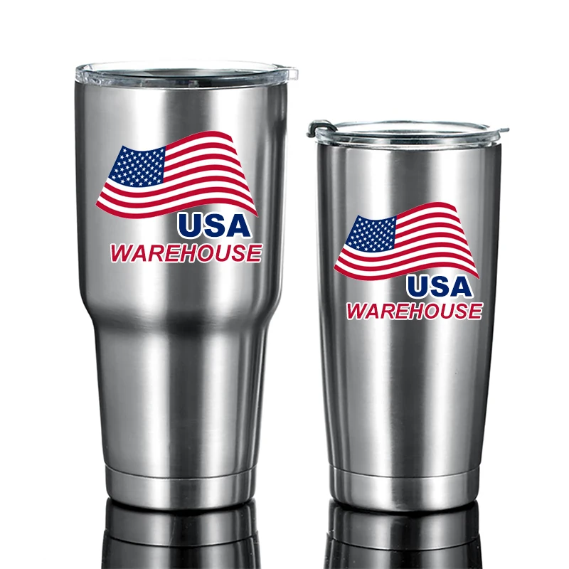 USA Warehouse Stocked Customizable Wholesale 20oz 30oz Double Wall 304 Stainless Steel Travel Coffee Wine Mug Tumbler Cup