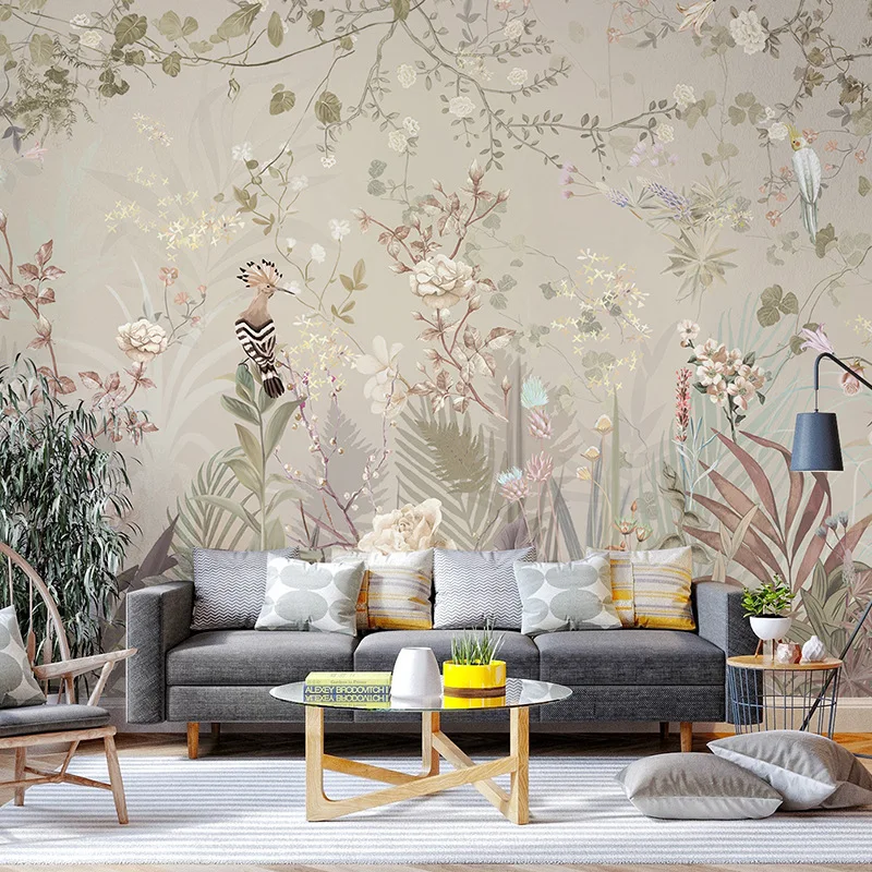Custom 3D Floral & Natural Scenery Wallpaper Luxury Waterproof Fabric Wall Mural for Bedroom & Living Room Home Decoration