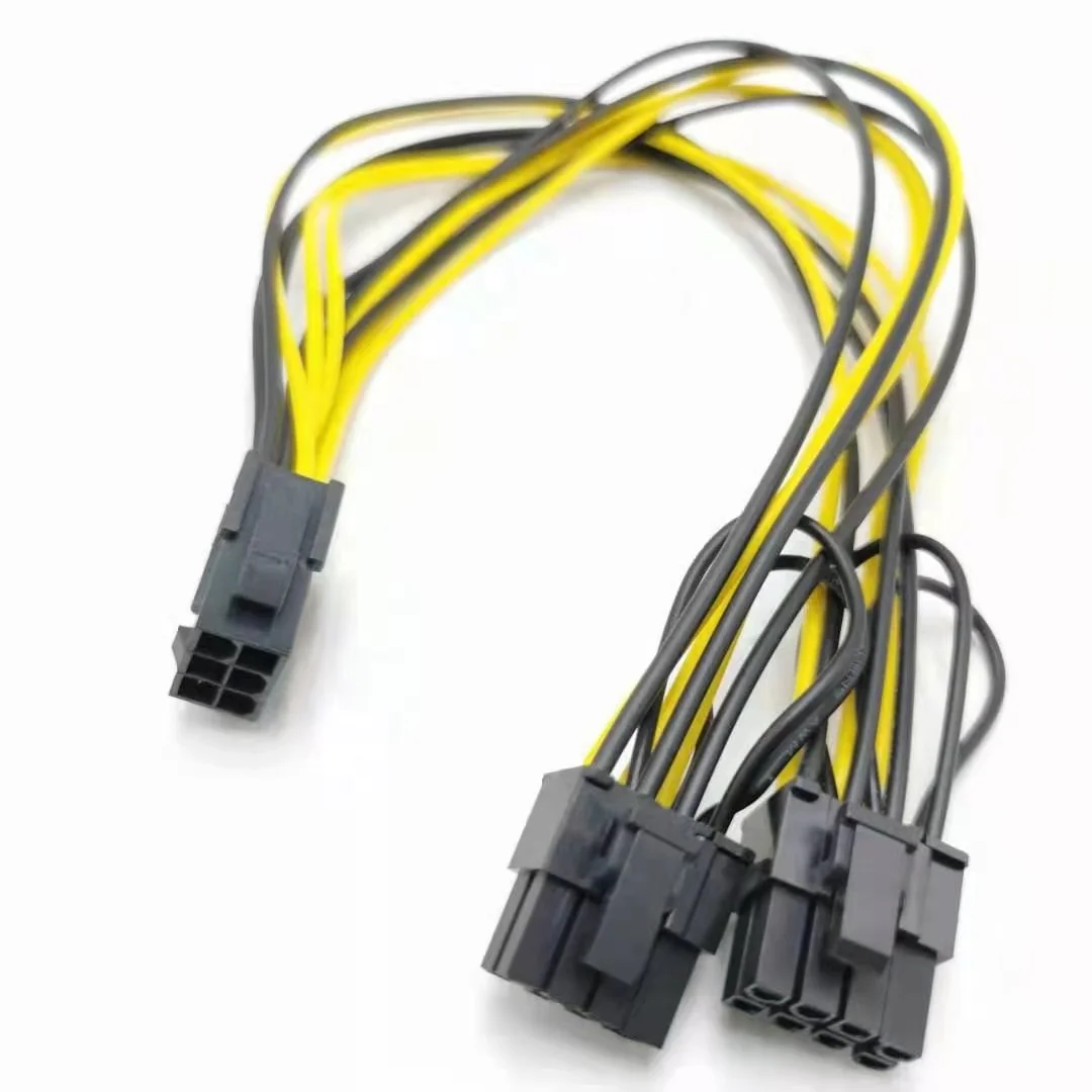 Высокое количество PCI-e 6 Pin female to Dual 6 + 2 Pin коннектора шнур pcie 6 p to 2x 8pin GPU Кабель питания