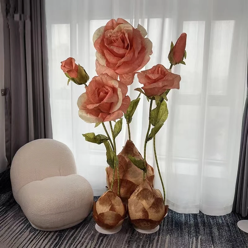 Горячая Распродажа автоматическое открытие и закрытие искусственных цветов свадебные декоративные движущиеся розы искусственные растения для улицы