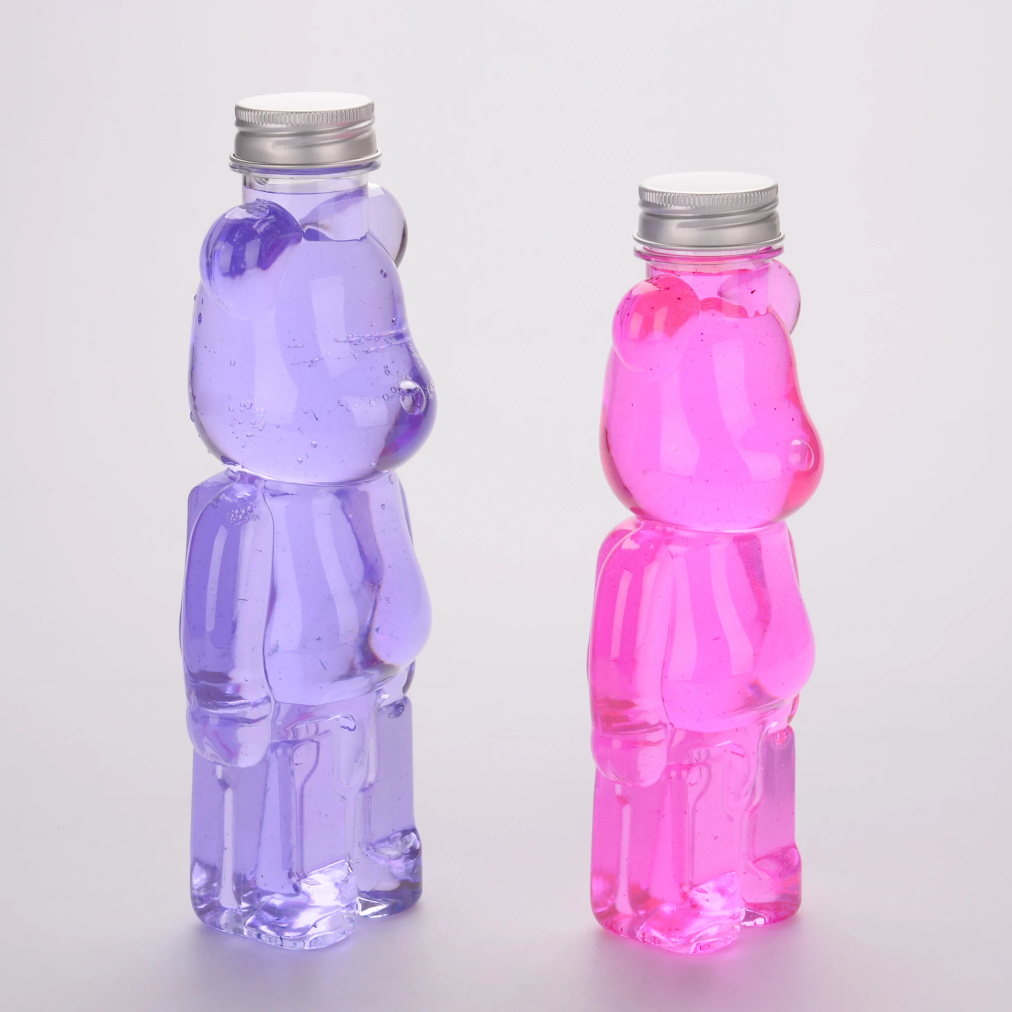 Newly Designed 400ml 500ml Cute Bear Shape Plastic Packaging Empty Bottle Aluminum Cap Cold Brew Juice Beverage Smoothies Ice