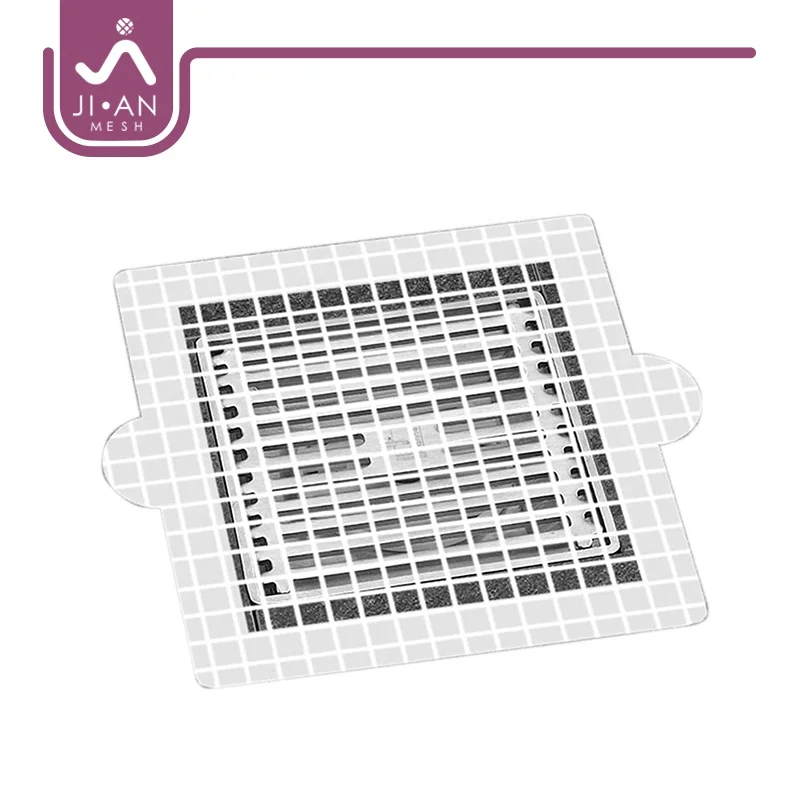 Disposable shower drain hair catcher Square mesh sticker 25 Pack filter mesh bathroom Kitchen Washbasin protect pet hair catcher