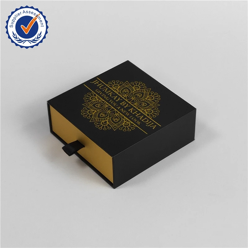 Custom Logo Printed Jewelry Gift Bag Necklace Box Package Slide Drawer Paper Box For Jewelry Packaging
