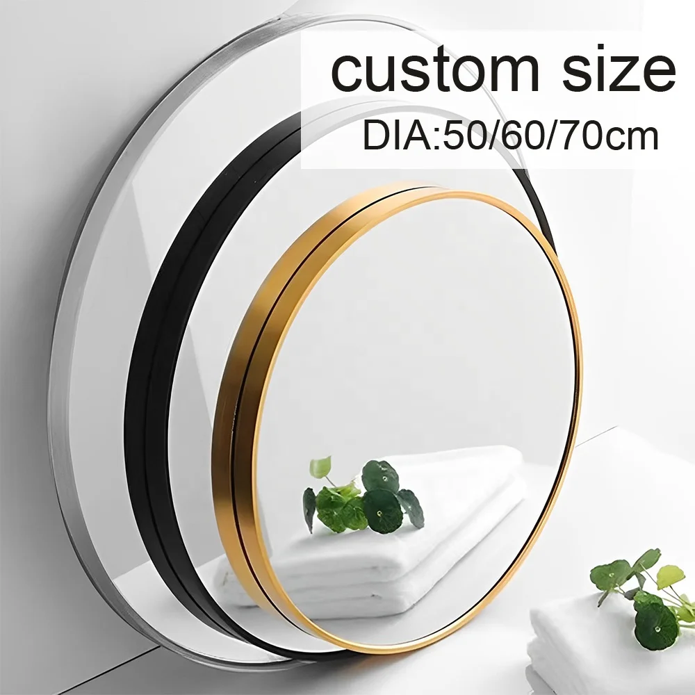 Superior Aluminum Alloy Framed Wholesales Mirror Customized Circle Shape Mirror Modern Stylish Decoration Bathroom Wall Mirror