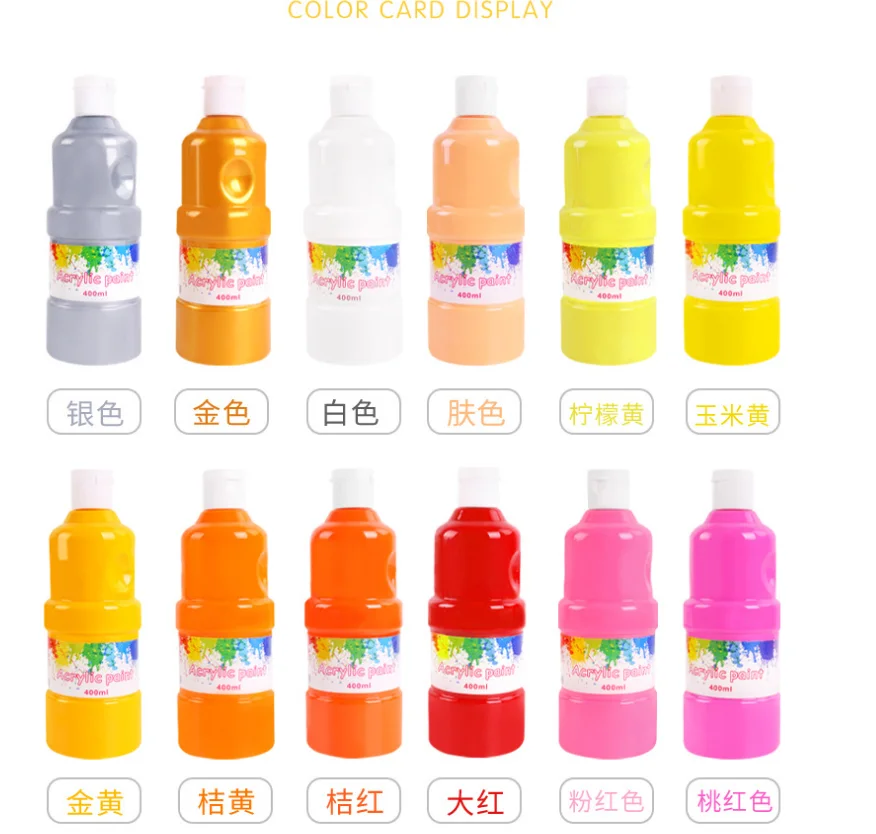 Economy acrylic bottle paint 400 ml for students and artists excellent coverage and fast drying with anti-fade pigment