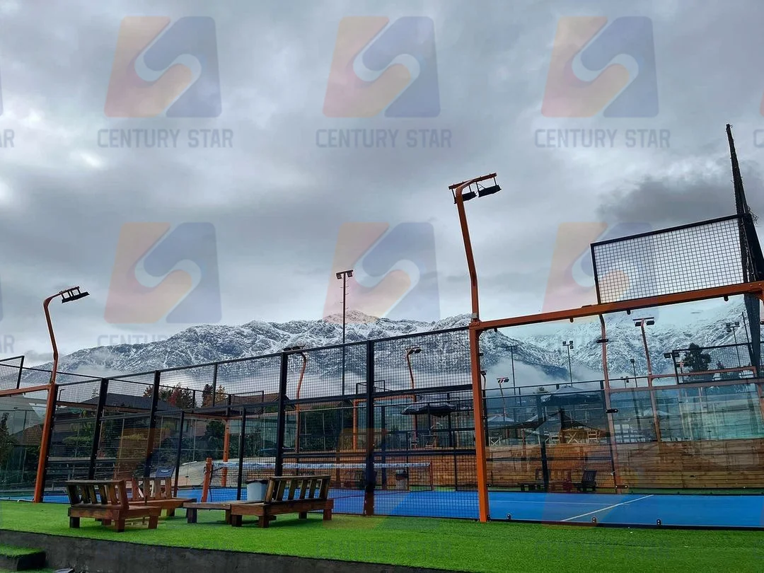 Complete Set Outdoor 12mm Tempered Glass Panoramic Padel Tennis Court Wall Building Construction Manufacturers Cost Tennis Court